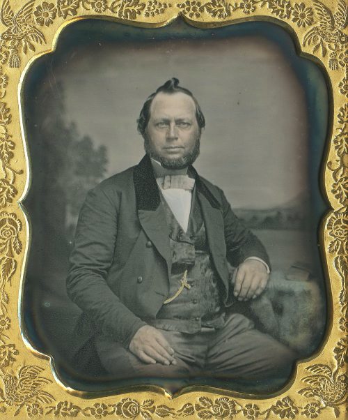 River Backrop, Hand Tinted Male Portrait Sixth Plate Dag