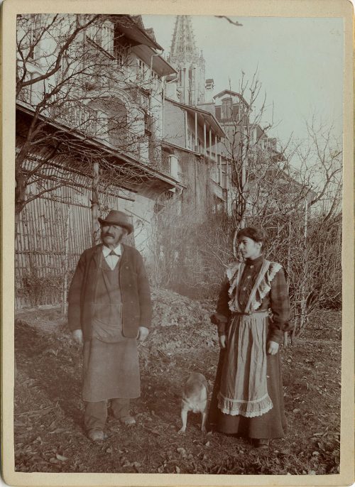COUPLE IN THEIR BACKYARD
