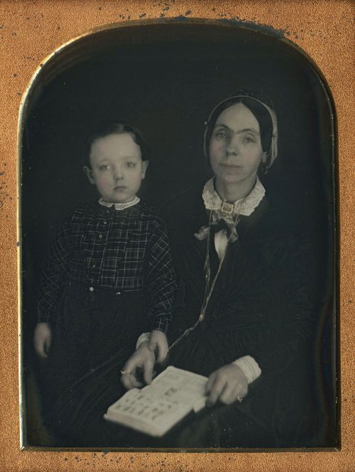 MOTHER, SON, & OPEN BOOK.