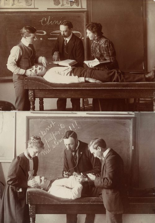 Four Medical Demonstration Snapshots at a Clinic or School? c1910s